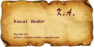 Kazal Andor névjegykártya